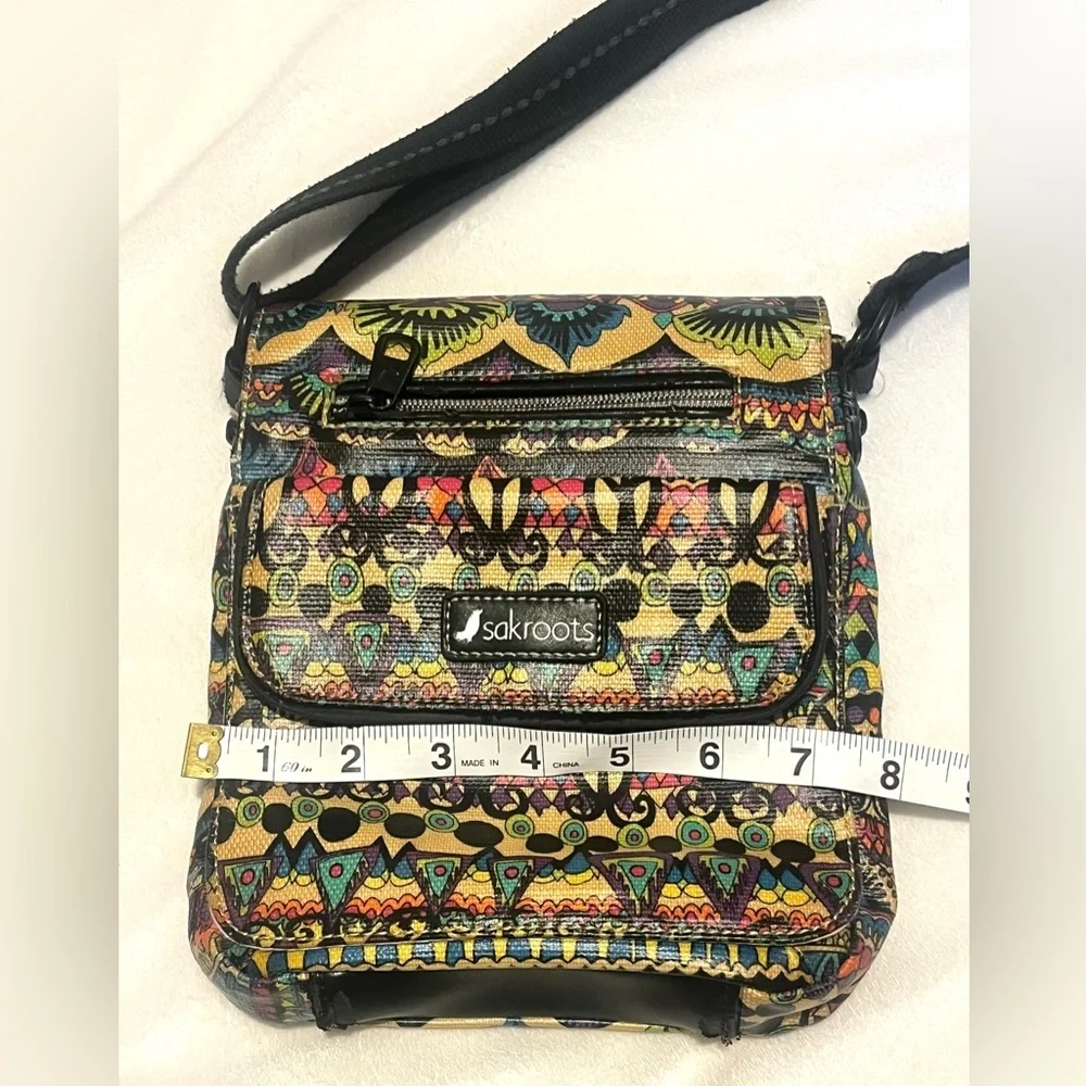 Sakroots Multicolor Crossbody Bag w Snap closure Adjustable Straps Purse - Picture 12 of 16